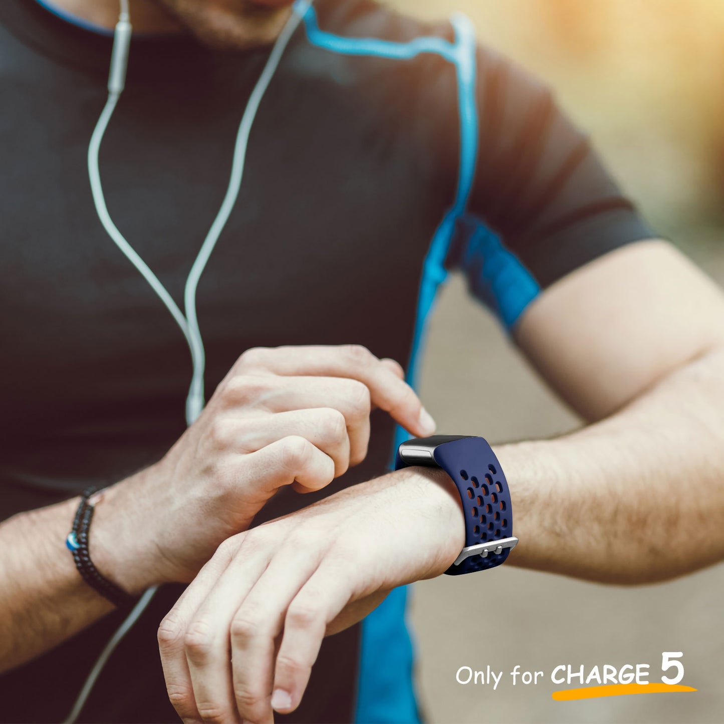 Comvin 4 Pack Compatible with Fitbit Charge 6/Charge 5 Bands for Women Men, Breathable Air Hole Sport Wristbands
