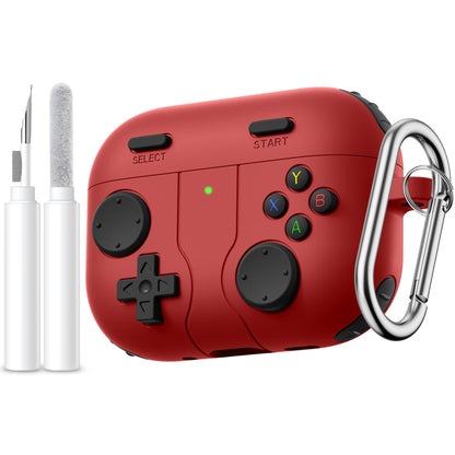 Compatible with AirPods Pro 3 Case 2025, Shockproof Silicone Game Case for Apple AirPods Pro 3 with Cleaner Kit & Keychain for Men Boy
