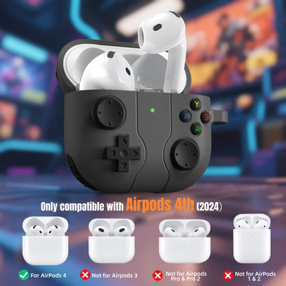 Compatible with Airpods 4 Case Cover with Cleaner Kit, Classic Funny Protective Silicone Game Case for Airpods 4 2024 Cover for Men Boy