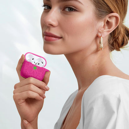 For Airpods 4 Case with Cleaner Kit, Cute Flower Engraved Silicone Protective Case Cover with Keychain Compatible with Apple Airpods 4 Case for Women
