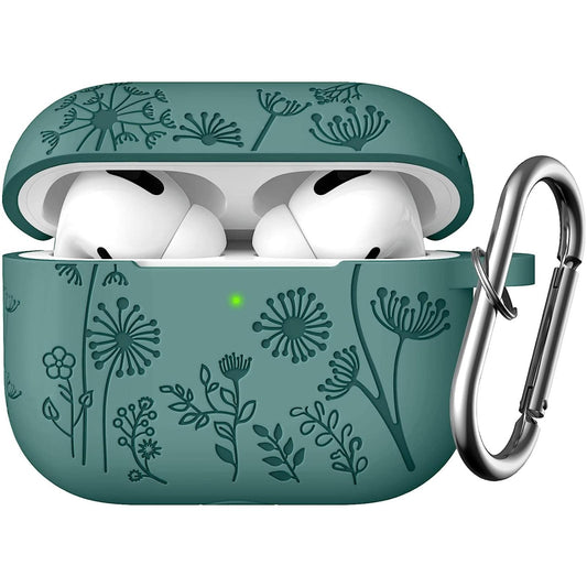 Flower Engraved Case for AirPods Pro Case 2nd 1st Generation Case/AirPod Pro Case Cover, Cute Soft Silicone Skin Full Protective Cover for Apple Airpods Pro 2 Case