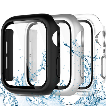 3 Pack Compatible with Apple Watch Screen Protector 40mm 44mm Series 6 5 4, Full Protective Waterproof PC Bumper Cover Accessories for Women Men