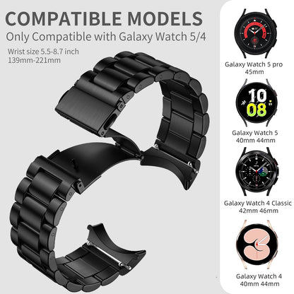 Comvin Compatible With Samsung Galaxy Watch 7/6/5/4 Bands 40mm 44mm/Watch 6 Classic 47mm 43mm/Watch 5 Pro Bands 45mm for Women Men, Stainless Steel Metal Charm Straps