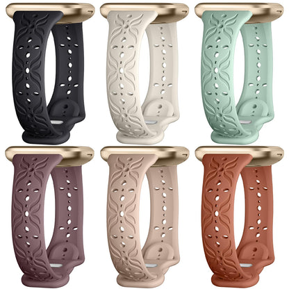 6 Pack Bands for Fitbit Versa 4/Versa 3/Sense 2/Sense Band,Stylish Hollow-out Breathable Bracelet Strap for Women Men