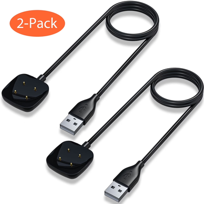 Compatible with Fitbit Sense & Fitbit Versa 3 Charger Replacement USB Charging Cable Dock Stand for Sense 2/Sense/Versa 4/Versa 3 Smartwatch, 2 Pack 3.3Ft Durable Portable Charger Dock Cord