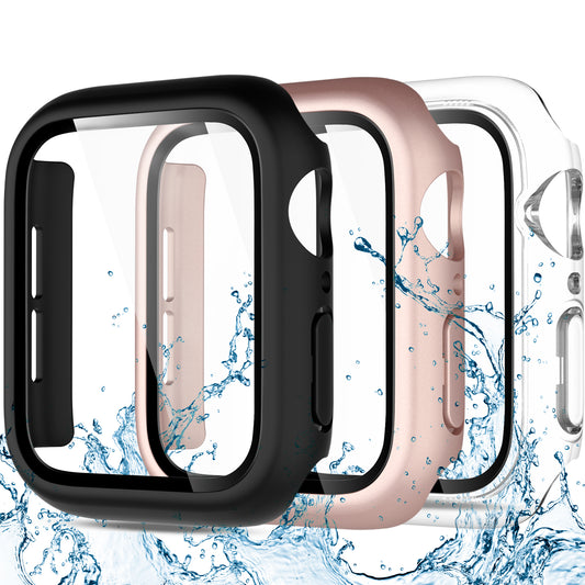 3 Pack Compatible with Apple Watch Screen Protector 40mm 44mm Series 6 5 4, Full Protective Waterproof PC Bumper Cover Accessories for Women Men