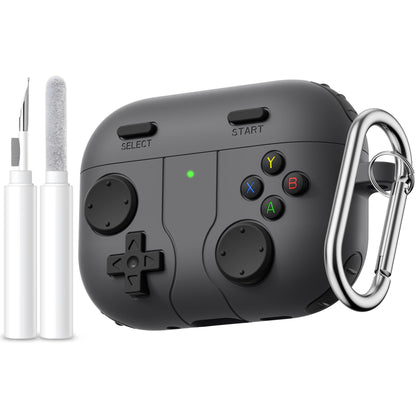 Compatible with AirPods Pro 3 Case 2025, Shockproof Silicone Game Case for Apple AirPods Pro 3 with Cleaner Kit & Keychain for Men Boy