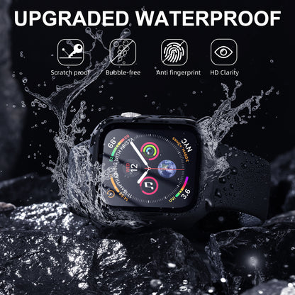 Comvin 2 Pack Compatible with Apple Watch Screen Protector 44mm 40mm 45mm 41mm, Full Waterproof Watch Case Cover Fits For iWatch Ultra SE Series 9 8 7 6 5 4 3