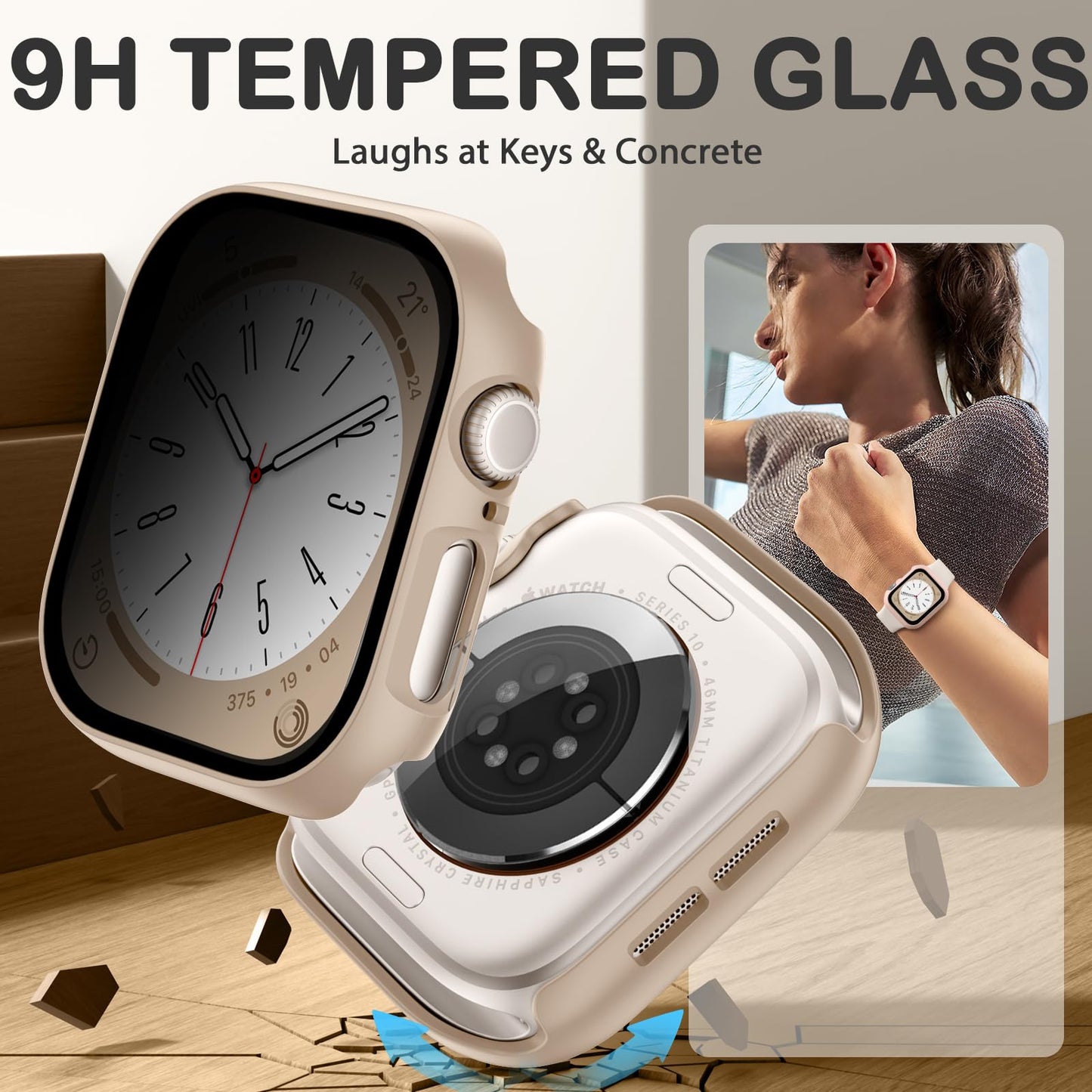 Comvin 8 Pack Privacy Case Compatible with Apple Watch Screen Protector 44mm 40mm SE Series 6 5 4, Anti-Spy Tempered Glass Film Full Protective PC Bumper for Apple Watch Case 44mm Accessories