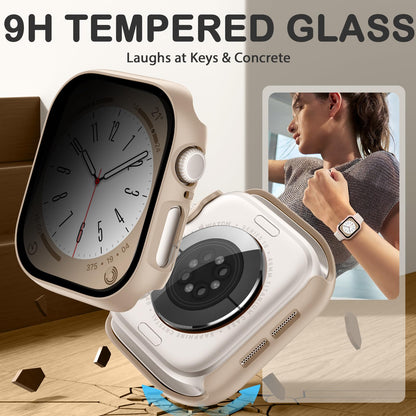 Comvin 8 Pack Privacy Case Compatible with Apple Watch Screen Protector 44mm 40mm SE Series 6 5 4, Anti-Spy Tempered Glass Film Full Protective PC Bumper for Apple Watch Case 44mm Accessories