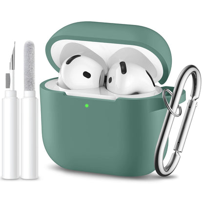 For Airpods 4 Case Cover with Cleaner Kit, Soft Silicone Full Protective Case for AirPods 4 with Keychain Compatible with Apple Airpods 4 Case for Women Men