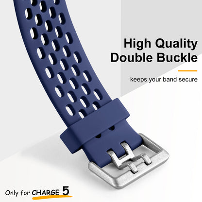Comvin 4 Pack Compatible with Fitbit Charge 6/Charge 5 Bands for Women Men, Breathable Air Hole Sport Wristbands