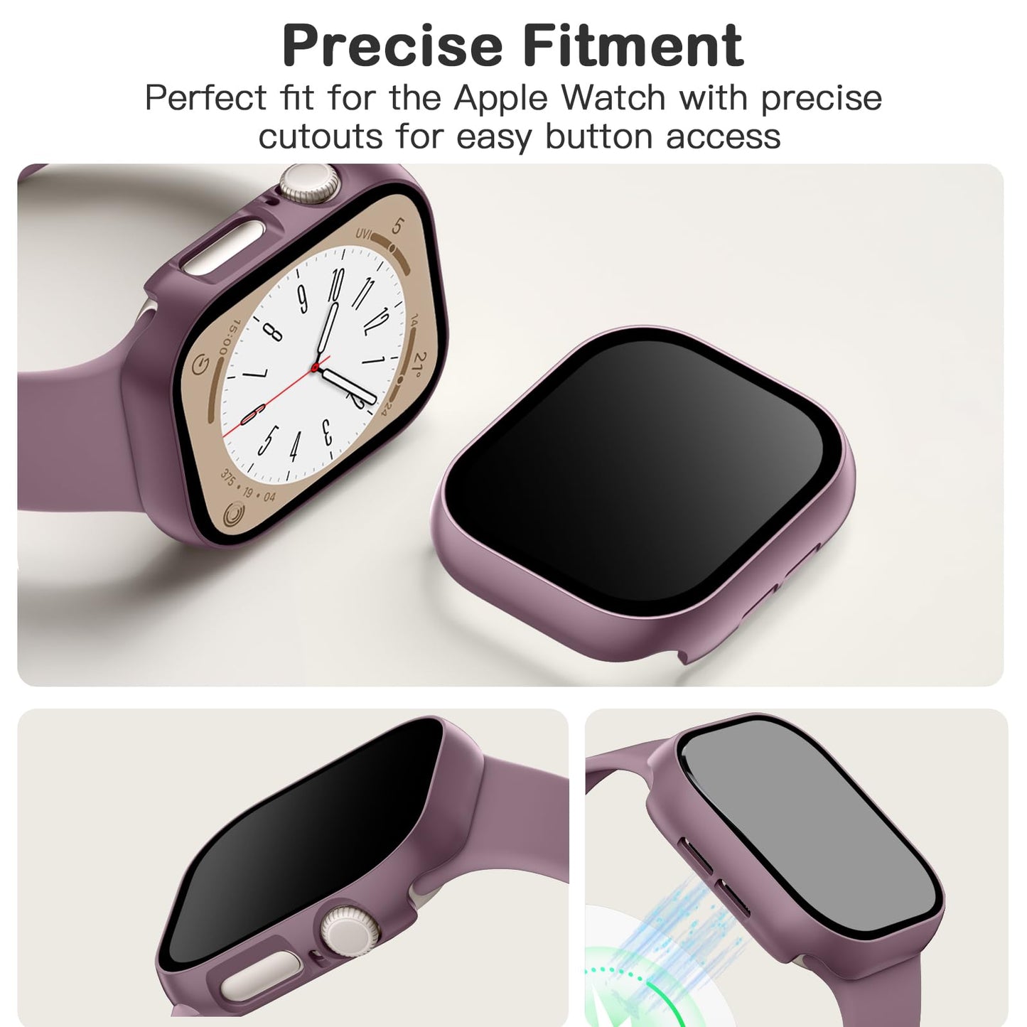 Comvin 8 Pack Privacy Case Compatible with Apple Watch Screen Protector 44mm 40mm SE Series 6 5 4, Anti-Spy Tempered Glass Film Full Protective PC Bumper for Apple Watch Case 44mm Accessories