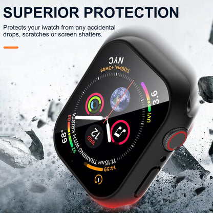 Comvin 2 Pack Compatible with Apple Watch Screen Protector 44mm 40mm 45mm 41mm, Full Waterproof Watch Case Cover Fits For iWatch Ultra SE Series 9 8 7 6 5 4 3
