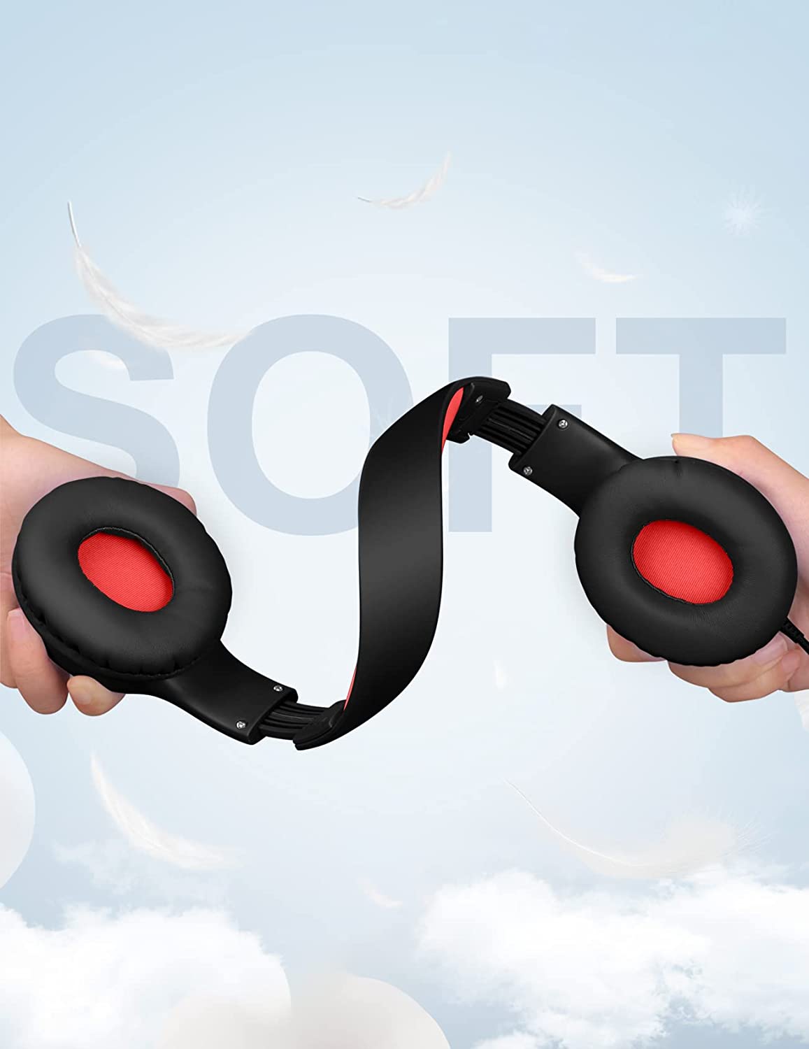 Comvin Kids Headphones for School, Foldable Wired Headphones for Kids Toddlers Boys Girls with Sharing Function & Safe Volume Limited