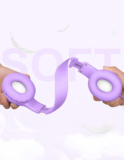 Comvin Kids Headphones for School, Foldable Wired Headphones for Kids Toddlers Boys Girls with Sharing Function & Safe Volume Limited