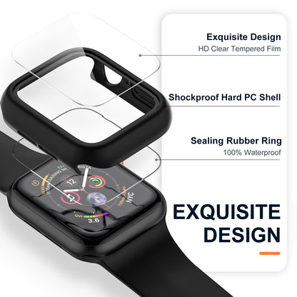 Comvin 2 Pack Compatible with Apple Watch Screen Protector 44mm 40mm 45mm 41mm, Full Waterproof Watch Case Cover Fits For iWatch Ultra SE Series 9 8 7 6 5 4 3