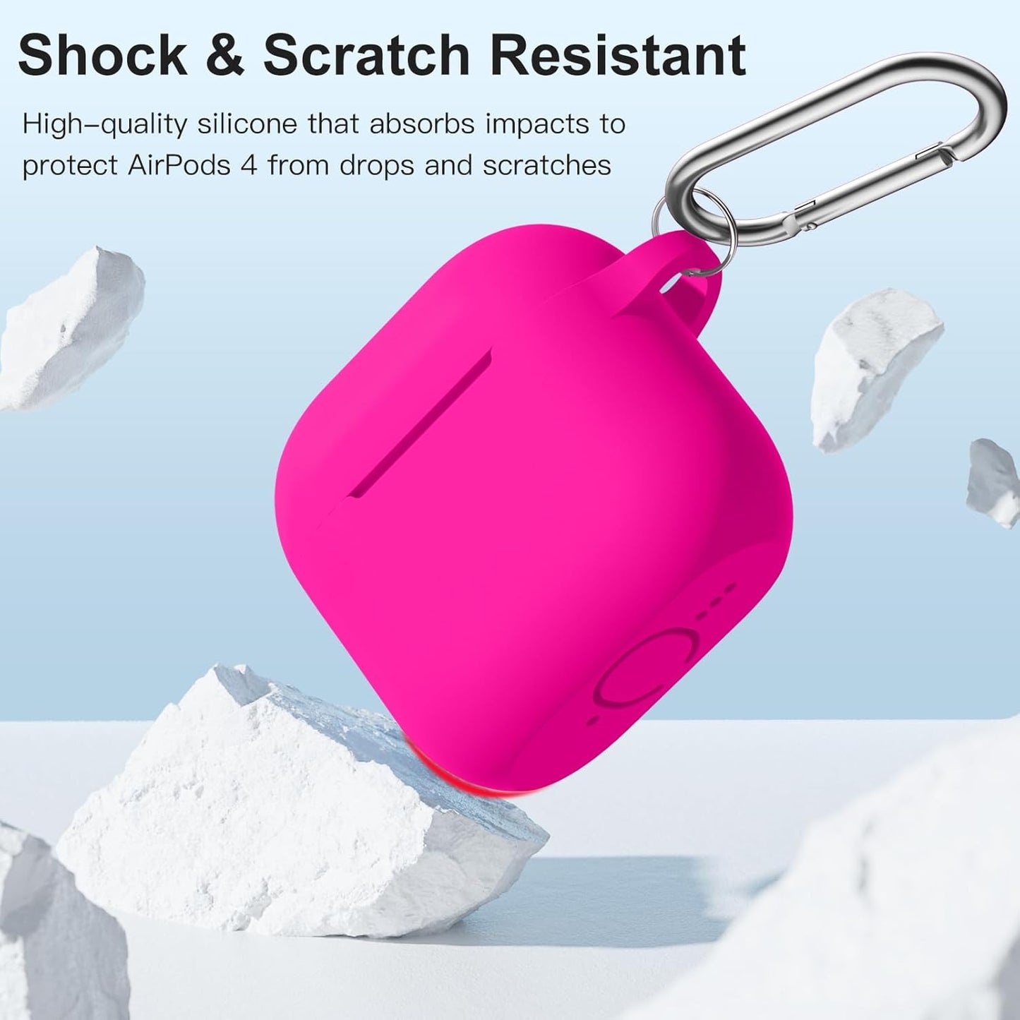 Comvin Compatible With Airpods 4 Case for Women Men, Soft Silicone Case Fits For Airpods 4th Generation 2024, Rose
