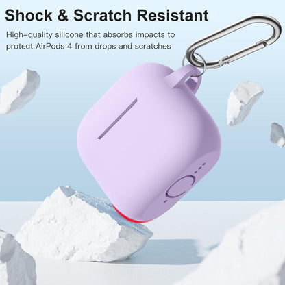 Comvin Compatible With Apple Airpods 4 Case Cover for Women Men, Silicone, Lavender