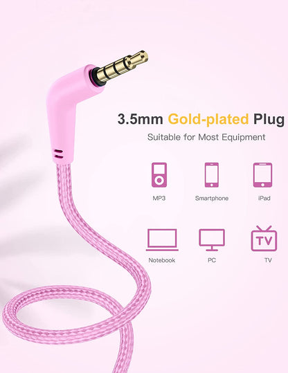 Comvin Wired Kids Headphones for School, Foldable Over-Ear Headphones for Kids Toddlers Boys Girls with Sharing Function & Safe Volume Limited