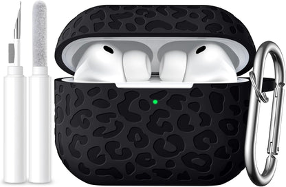 Comvin Compatible with AirPods Pro 3 Case Cover(2025), Soft Leopard Engraved Silicone Case for Apple Airpods Pro 3rd Generation (2025)