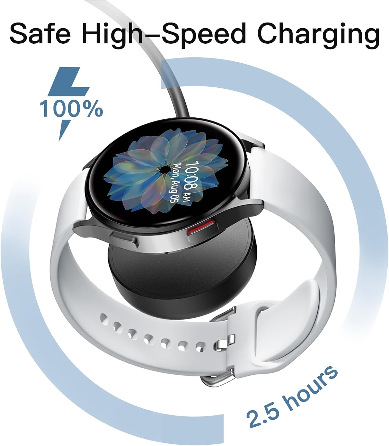 Comvin 2-Pack for Samsung Galaxy Watch Charger, USB Fast Watch Charger Compatible With Samsung Galaxy Watch 8/8 Classic/7/6/6 Classic/ 5/5 Pro/4/4 Classic, 3.3ft+1.0ft