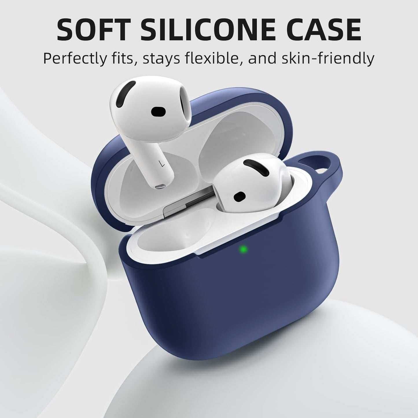 Comvin for Apple Airpods 4 Case Cover for Women Men, with Cleaner Kit Fits & Anti-Loss Strap, Navy