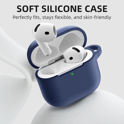 Comvin for Apple Airpods 4 Case Cover for Women Men, with Cleaner Kit Fits & Anti-Loss Strap, Navy