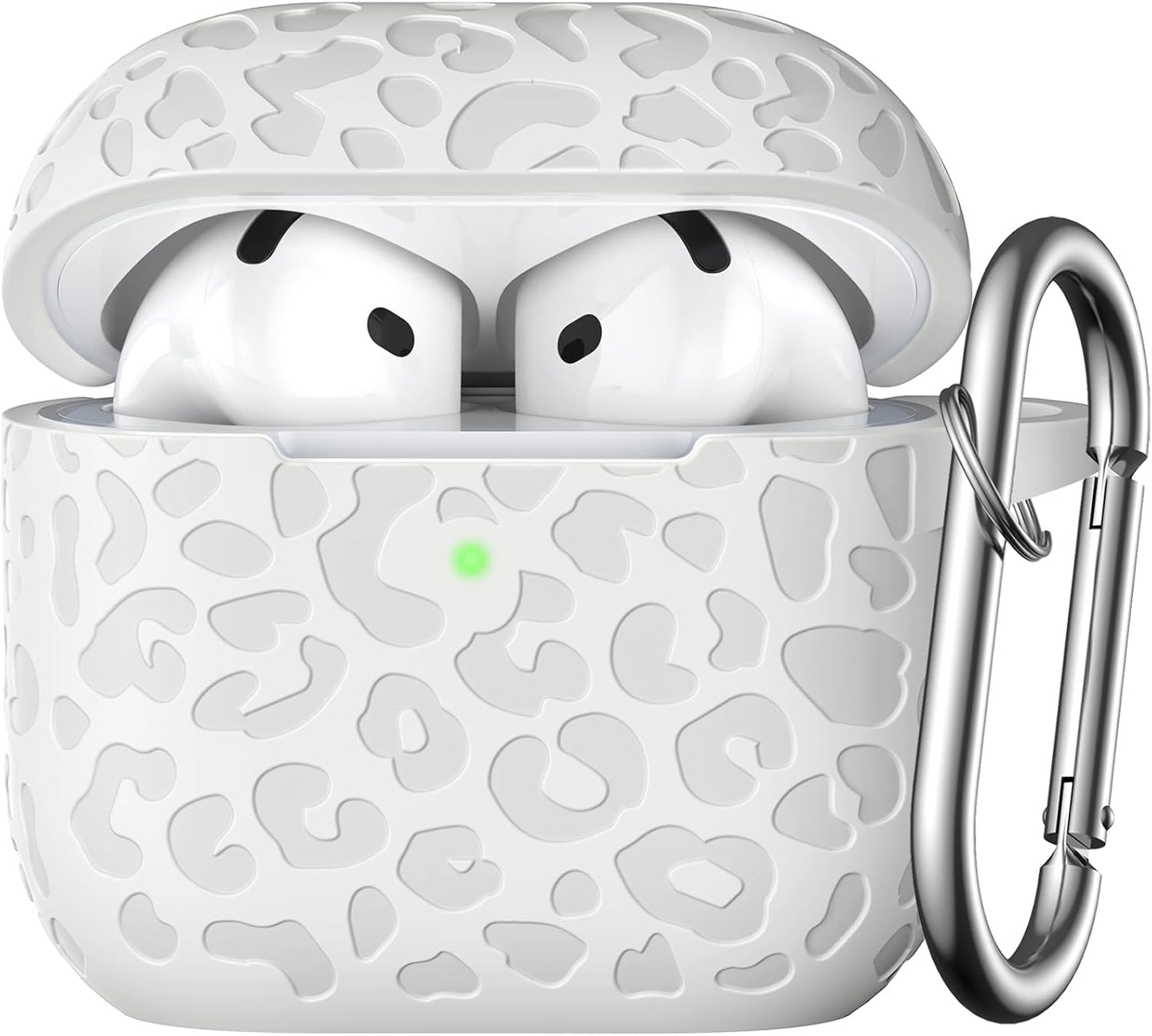 Comvin For AirPods 4 Case Cover 2024 for Women Men, Leopard, Silicone, Black