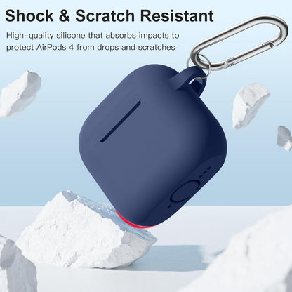 Comvin Compatible With Apple Airpods 4 Case Cover for Women Men, Silicone, Navy Blue