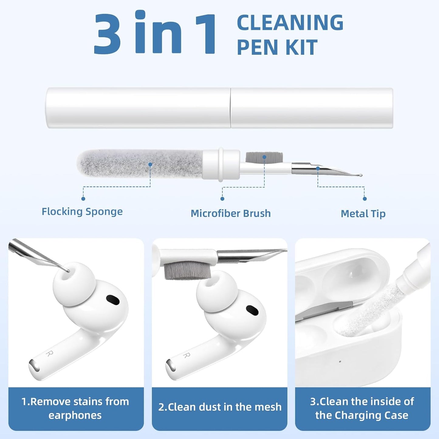 Comvin for AirPods Pro 3 Case, Soft Silicone Cover for Apple Airpods Pro 3rd Generation (2025), with Cleaner Kit