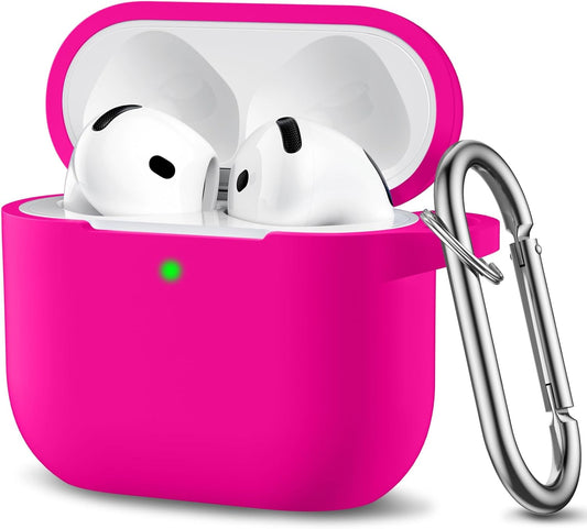 Comvin Compatible With Airpods 4 Case for Women Men, Soft Silicone Case Fits For Airpods 4th Generation 2024, Rose