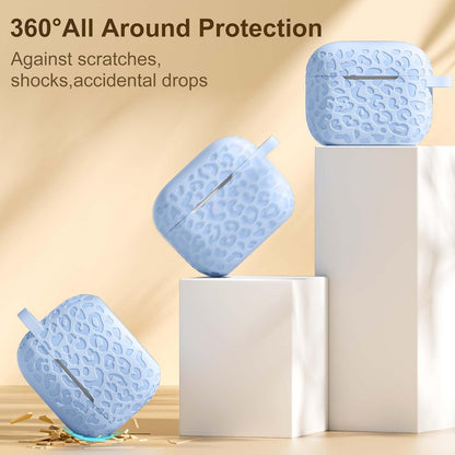Comvin For Apple AirPods 4 Case Cover 2024 for Women Men, Leopard, Silicone, Blue