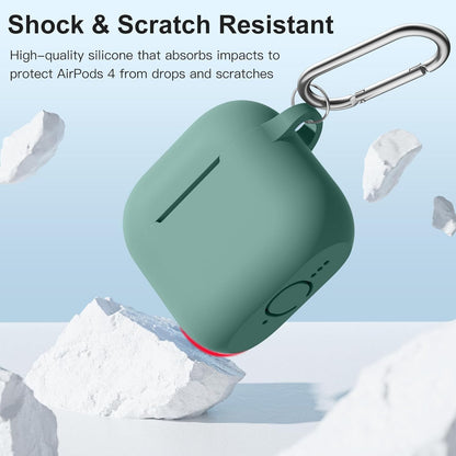 Comvin Compatible With Apple Airpods 4 Case Cover for Women Men, Silicone, Green