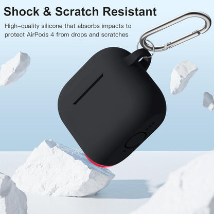Comvin Compatible With Airpods 4 Case for Women Men, Soft Silicone Case Fits For Airpods 4th Generation 2024, Black