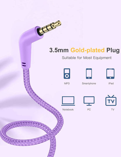 Comvin Kids Headphones for School, Foldable Wired Headphones for Kids Toddlers Boys Girls with Sharing Function & Safe Volume Limited