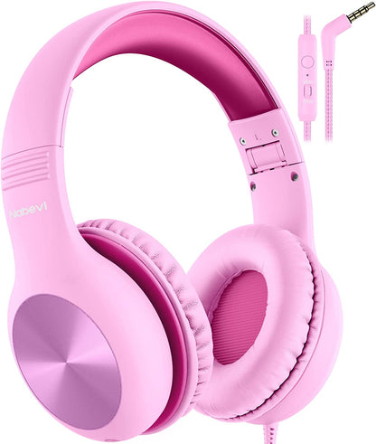 Comvin Wired Kids Headphones for School, Foldable Over-Ear Headphones for Kids Toddlers Boys Girls with Sharing Function & Safe Volume Limited