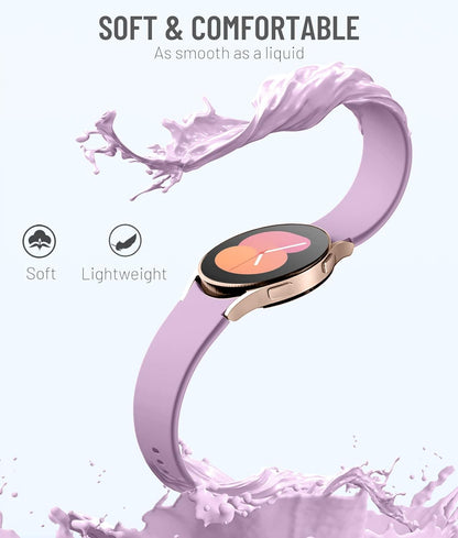 Comvin Compatible With Samsung Galaxy Watch 7/6/5/4 Bands 40mm 44mm/Watch 6 Classic 47mm 43mm/Watch 5 Pro Bands 45mm for Women Men, Silicone Soft Sport Wristbands