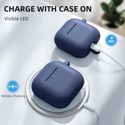 Comvin for Apple Airpods 4 Case Cover for Women Men, with Cleaner Kit Fits & Anti-Loss Strap, Navy