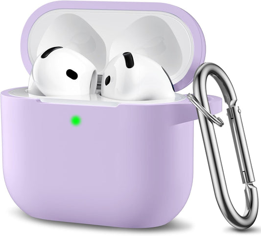 Comvin Compatible With Apple Airpods 4 Case Cover for Women Men, Silicone, Lavender