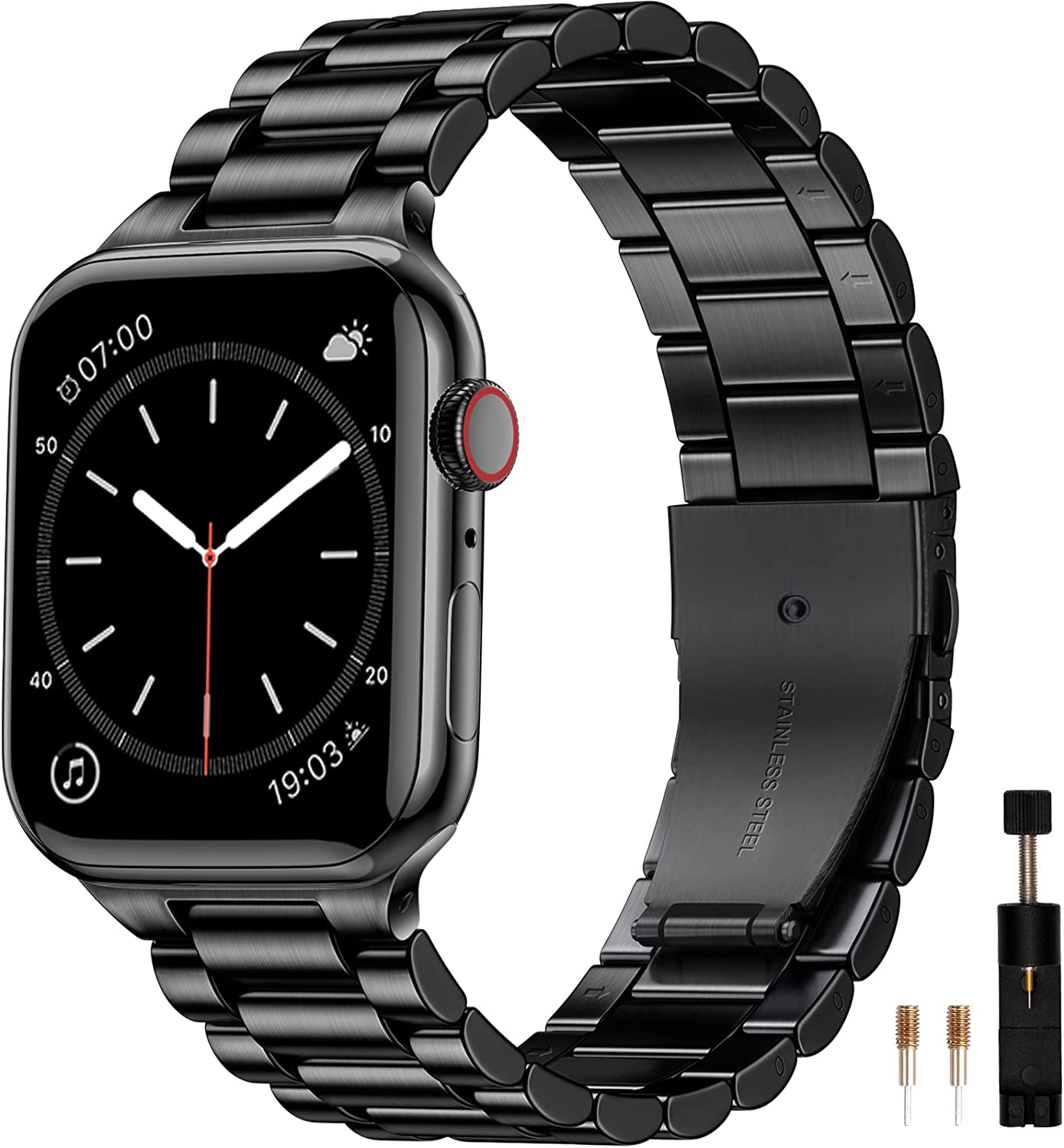 Comvin Metal Fits For Apple Watch Bands 46mm 45mm 49mm 42mm 44mm for Men Women, Stainless Steel Straps Compatible With iWatch Ultra Series 11 10 9 8 7 6 5 4 3 SE