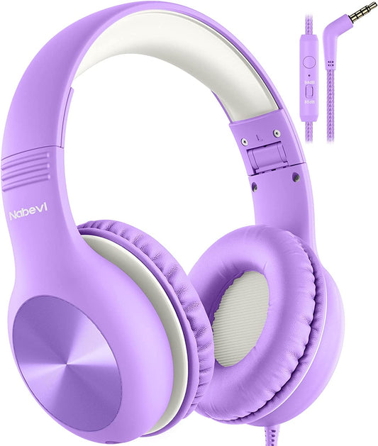 Comvin Kids Headphones for School, Foldable Wired Headphones for Kids Toddlers Boys Girls with Sharing Function & Safe Volume Limited