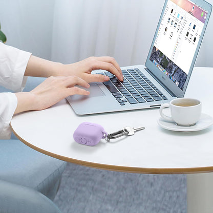 Comvin Compatible With Apple Airpods 4 Case Cover for Women Men, Silicone, Lavender