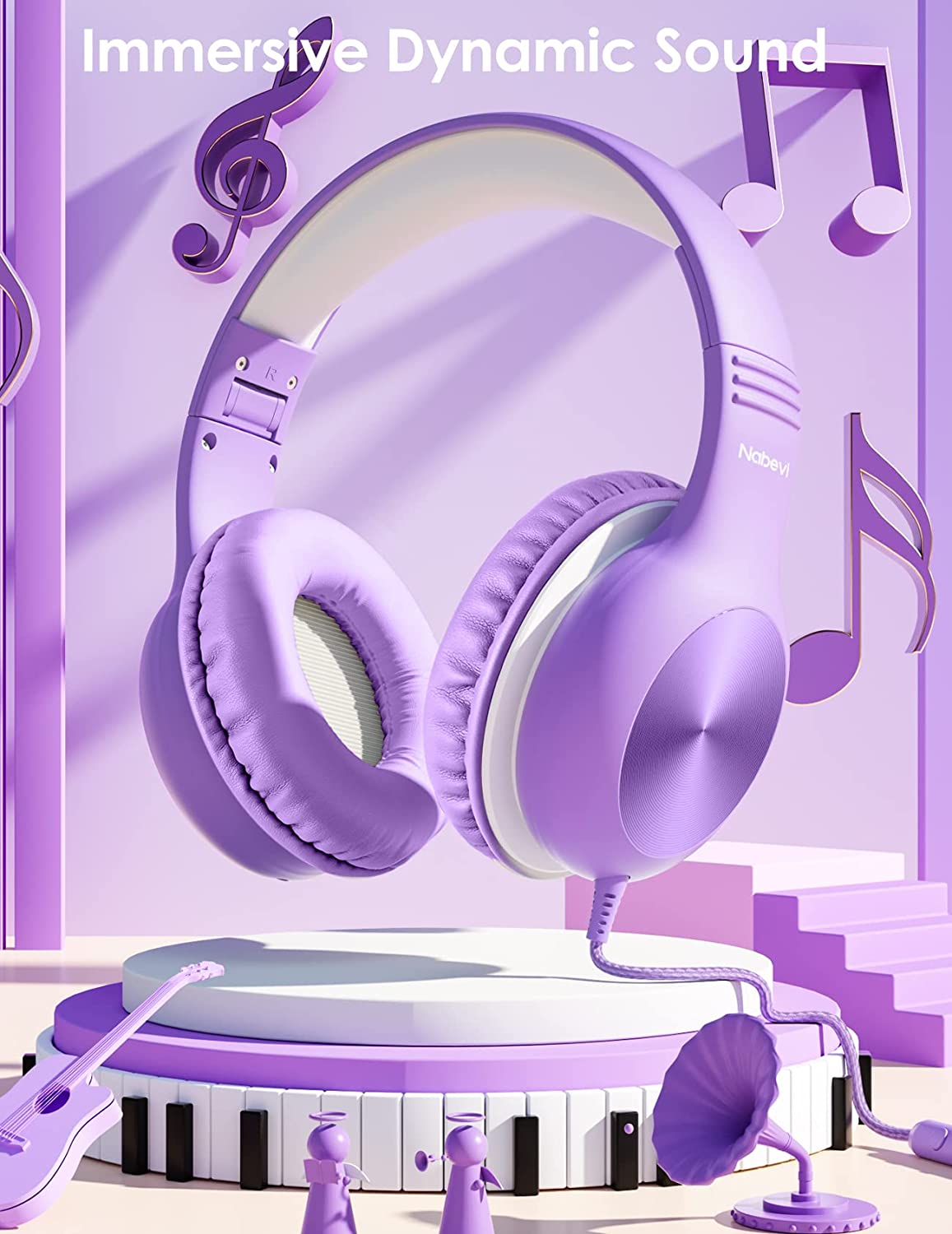 Comvin Kids Headphones for School, Foldable Wired Headphones for Kids Toddlers Boys Girls with Sharing Function & Safe Volume Limited