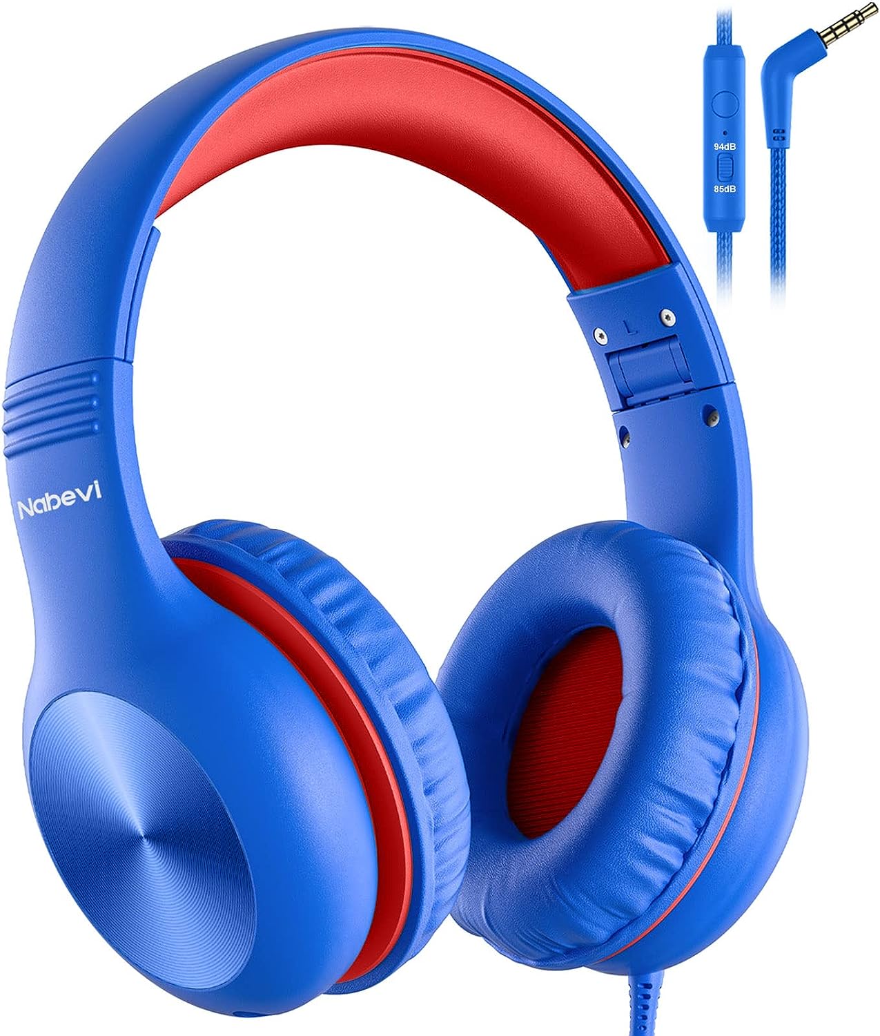 Comvin Kids Headphones for School, Foldable Wired Headphones for Kids Toddlers Boys Girls with Sharing Function & Safe Volume Limited