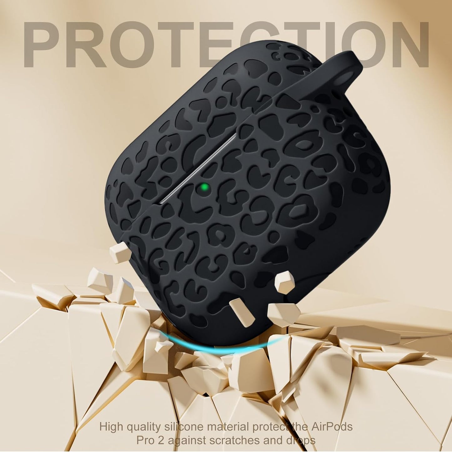 Comvin Fits For Airpods Pro 2 Case Silicone, Cute Soft Compatible With Airpods Pro Case Cover, Leopard