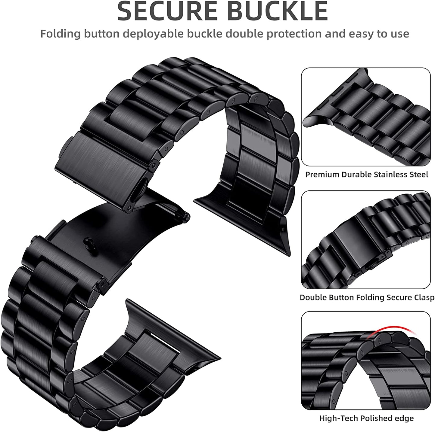 Comvin Metal Fits For Apple Watch Bands 46mm 45mm 49mm 42mm 44mm for Men Women, Stainless Steel Straps Compatible With iWatch Ultra Series 11 10 9 8 7 6 5 4 3 SE