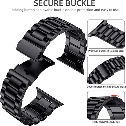 Comvin Metal Fits For Apple Watch Bands 46mm 45mm 49mm 42mm 44mm for Men Women, Stainless Steel Straps Compatible With iWatch Ultra Series 11 10 9 8 7 6 5 4 3 SE