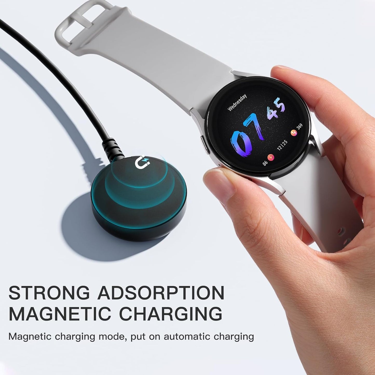 Comvin 2-Pack for Samsung Galaxy Watch Charger, USB Fast Watch Charger Compatible With Samsung Galaxy Watch 8/8 Classic/7/6/6 Classic/ 5/5 Pro/4/4 Classic, 3.3ft+1.0ft