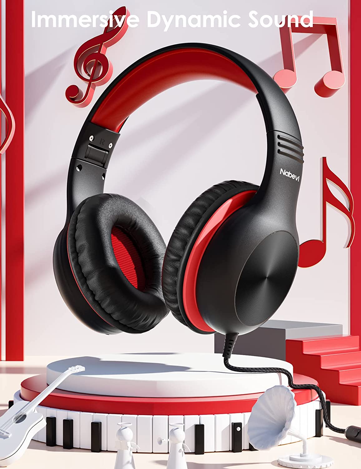 Comvin Kids Headphones for School, Foldable Wired Headphones for Kids Toddlers Boys Girls with Sharing Function & Safe Volume Limited